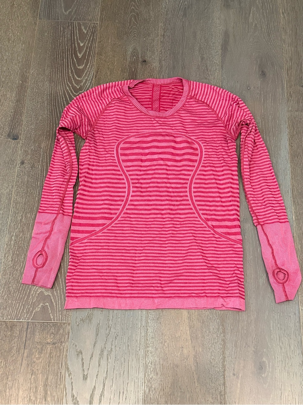 lululemon athletica red/pink Striped Long Sleeve Top